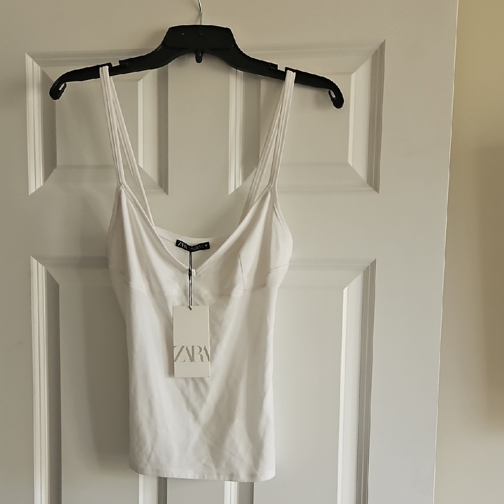 Zara White Double-Strap Cami